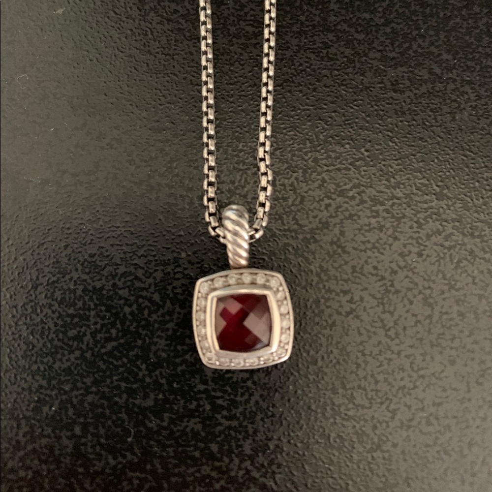 David Yurman Garnet Albion Pendant Necklace